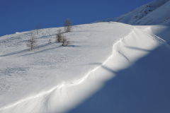Windverwehung im Skigebiet Nauders